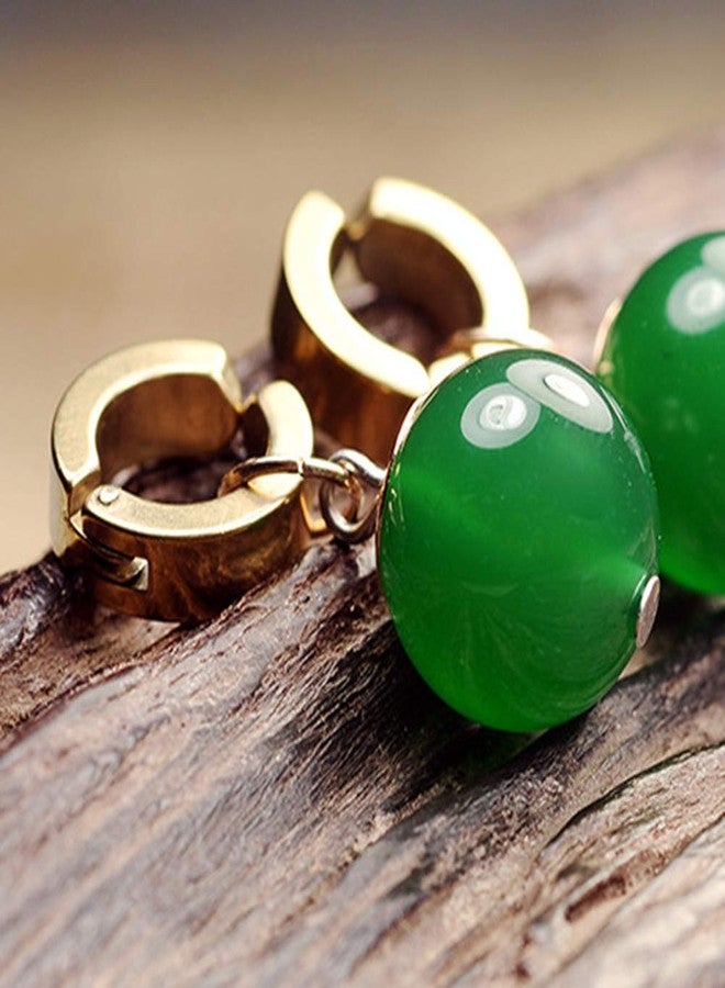 RAINDEWLL Goku Black Potara Earring,1 Pair Zamasu Agate Drop Earrings Green - Image 2
